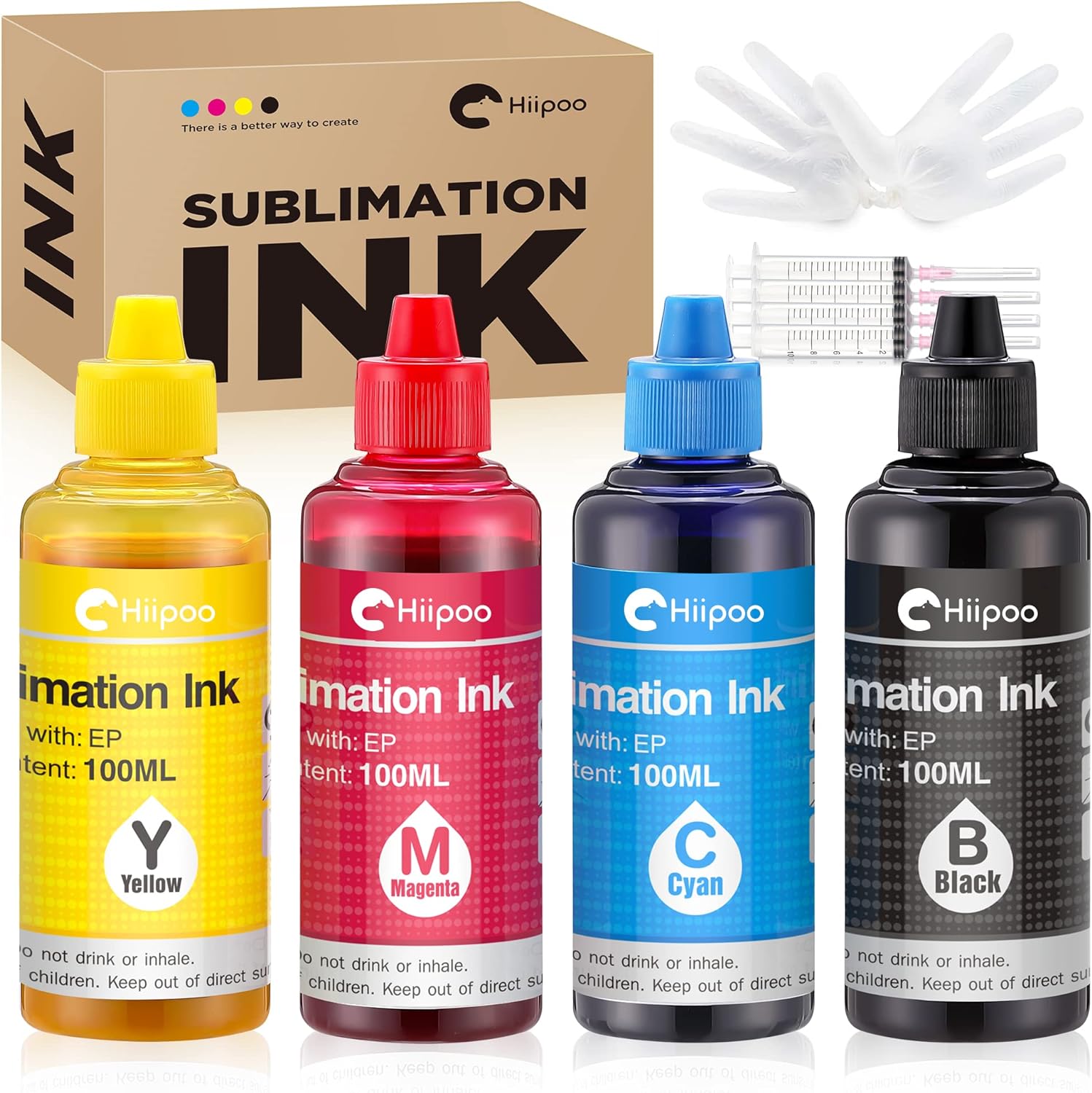 Hiipoo Sublimation Ink Refilled Bottles Compatible With WF7710 ET2720