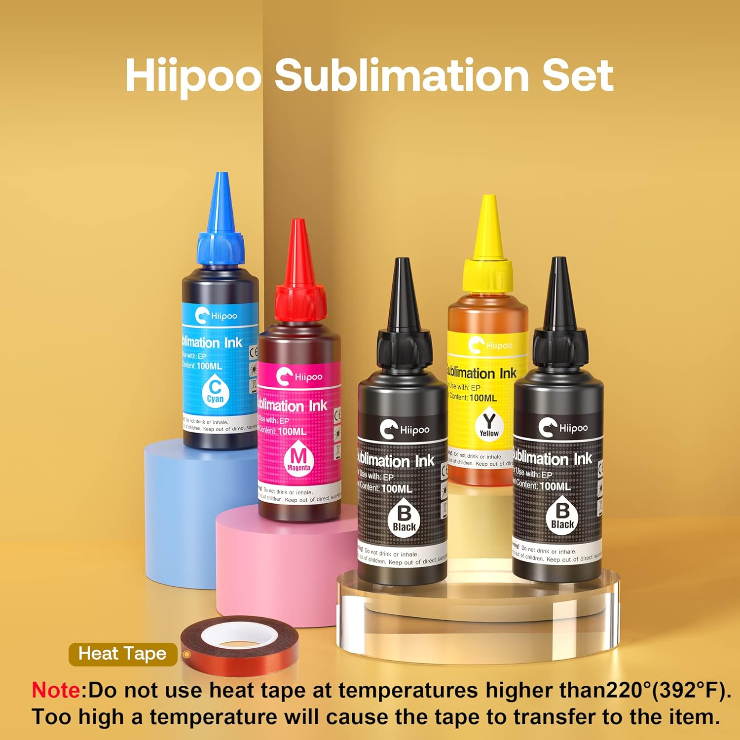 Hiipoo 500ML Sublimation Ink Refill for ET2400 ET-2720 ET-2760 ET-2800